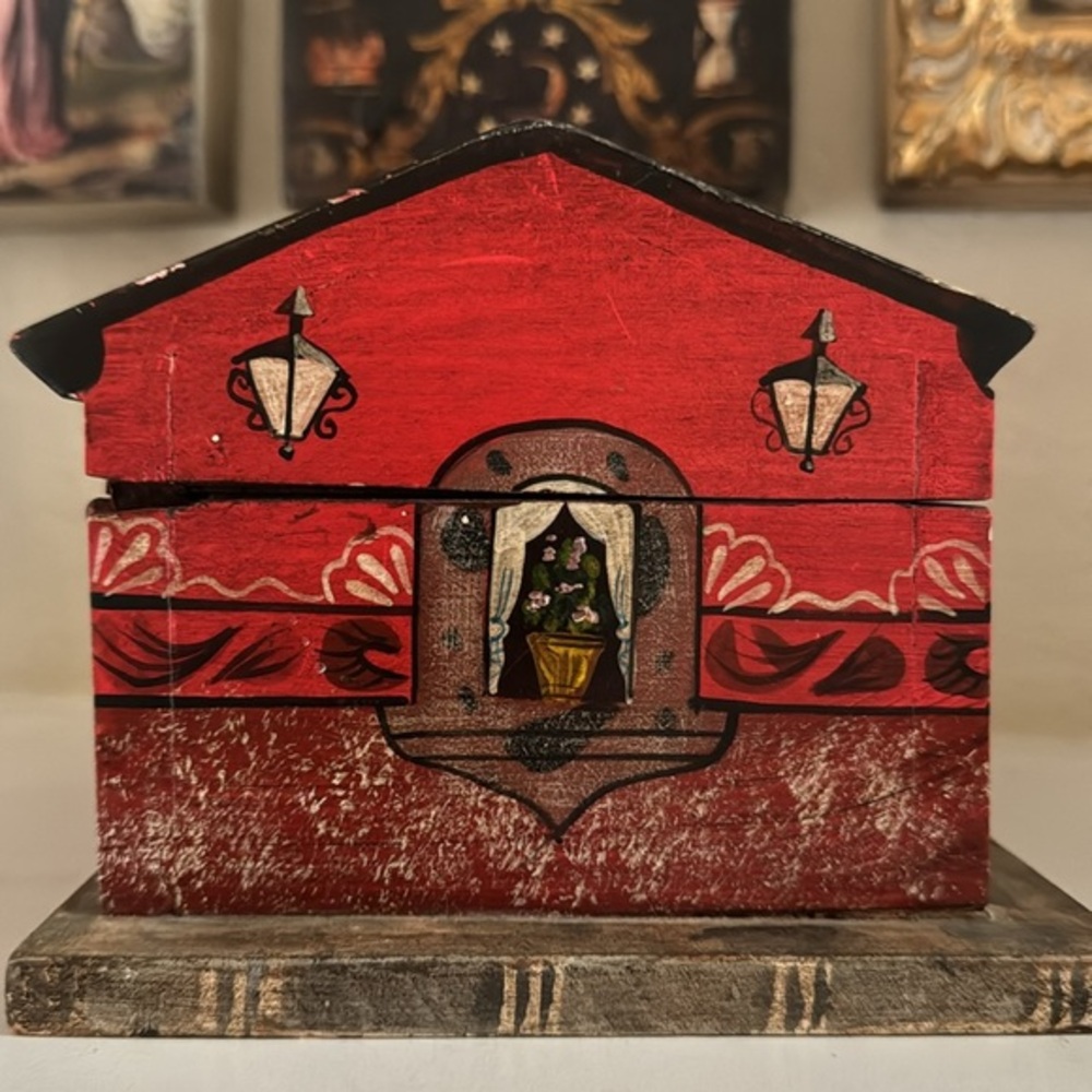 Hand Painted‎ Wood Box German/ Swiss Vintage - Picture 2 of 7